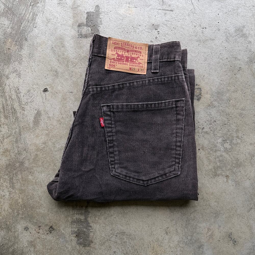 Vintage 90s Brown Corduroy Straight Leg Pants W29 L32 Grunge